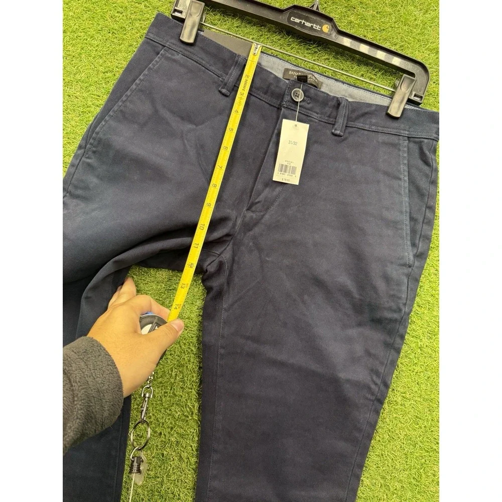 Banana Republic Chino Pants Mens 31x32 Preppy Fulton Skinny Fit Blue NWT